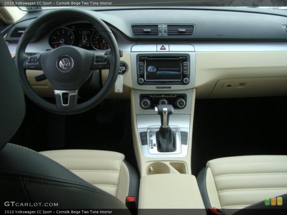 Cornsilk Beige Two Tone Interior Dashboard for the 2010 Volkswagen CC Sport #44946217