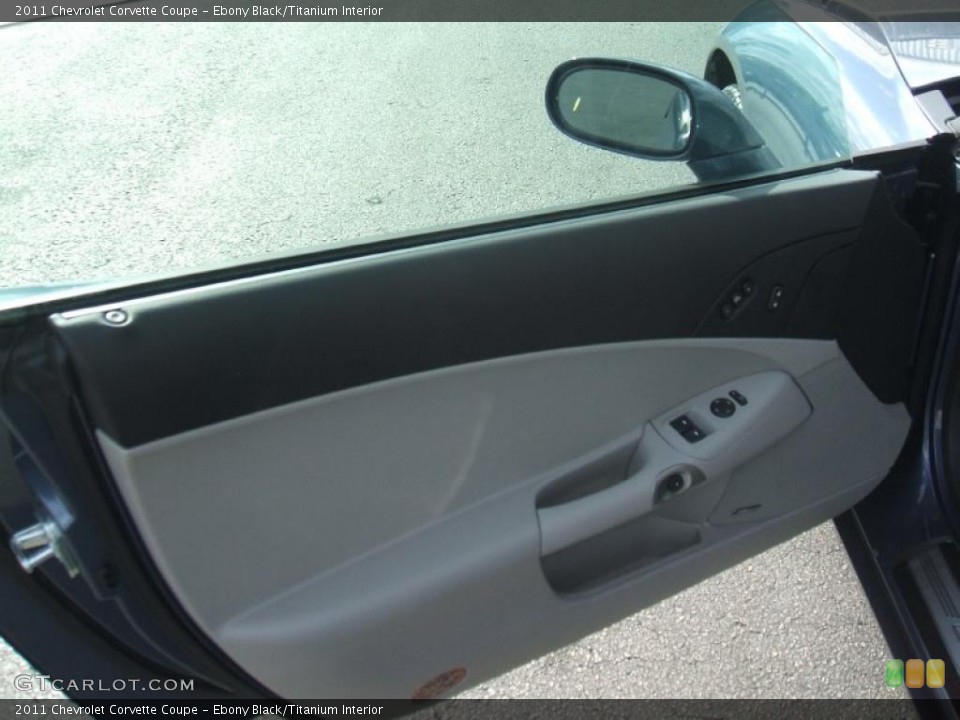 Ebony Black/Titanium Interior Door Panel for the 2011 Chevrolet Corvette Coupe #44949569