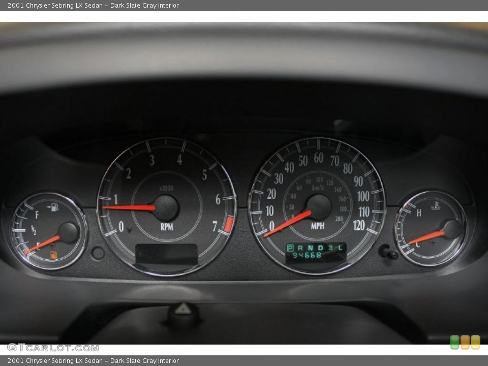 Dark Slate Gray Interior Gauges for the 2001 Chrysler Sebring LX Sedan #44961082