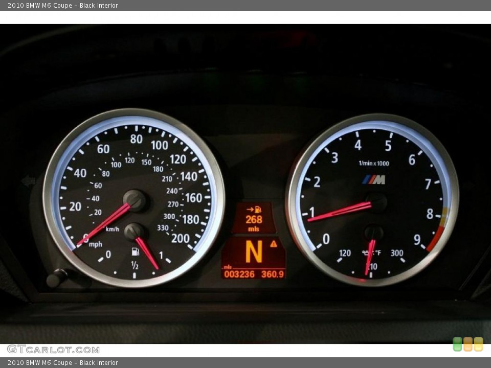 Black Interior Gauges for the 2010 BMW M6 Coupe #44963469