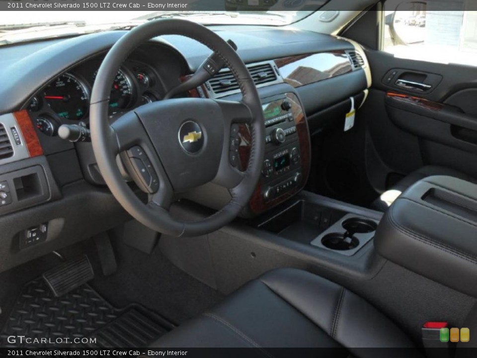 Ebony Interior Prime Interior for the 2011 Chevrolet Silverado 1500 LTZ Crew Cab #44971781