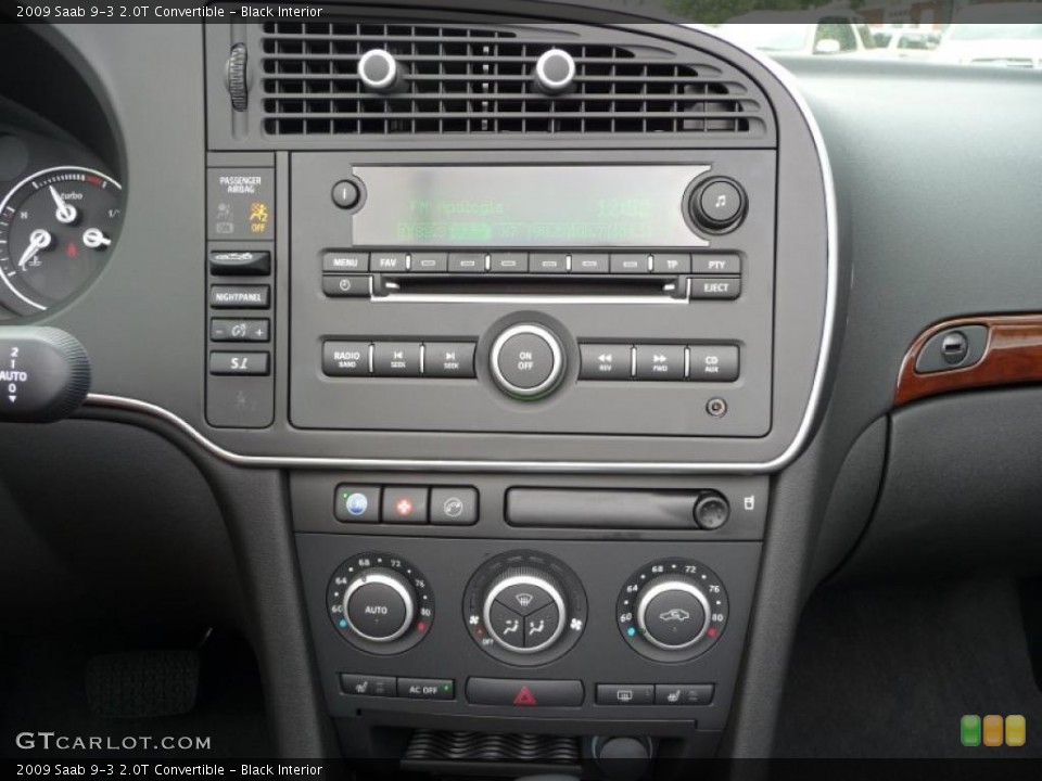 Black Interior Controls for the 2009 Saab 9-3 2.0T Convertible #44977173