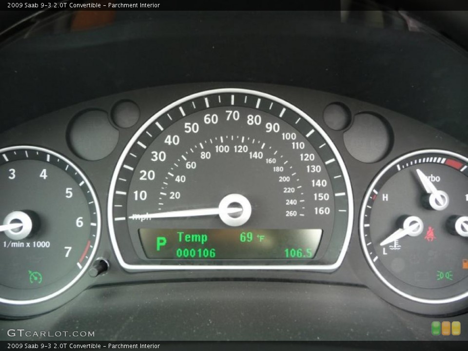 Parchment Interior Gauges for the 2009 Saab 9-3 2.0T Convertible #44977421