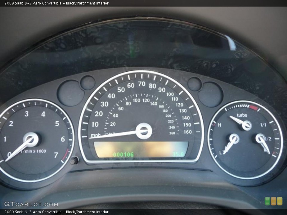 Black/Parchment Interior Gauges for the 2009 Saab 9-3 Aero Convertible #44977933