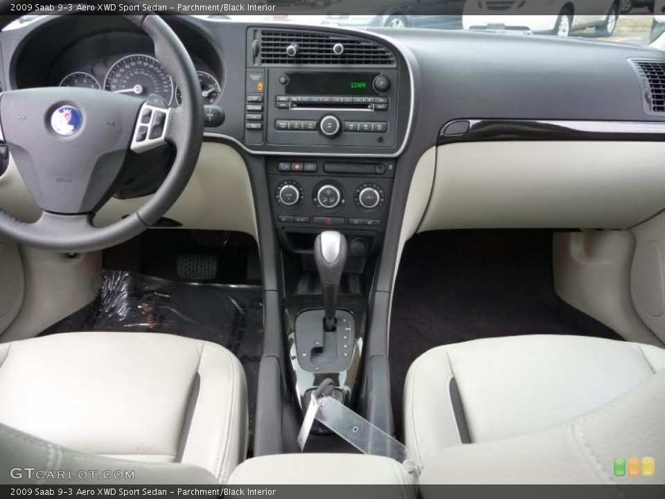 Parchment/Black Interior Dashboard for the 2009 Saab 9-3 Aero XWD Sport Sedan #44978925