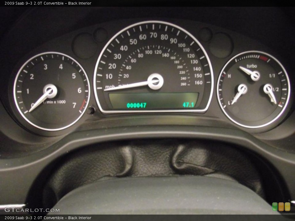 Black Interior Gauges for the 2009 Saab 9-3 2.0T Convertible #44979460
