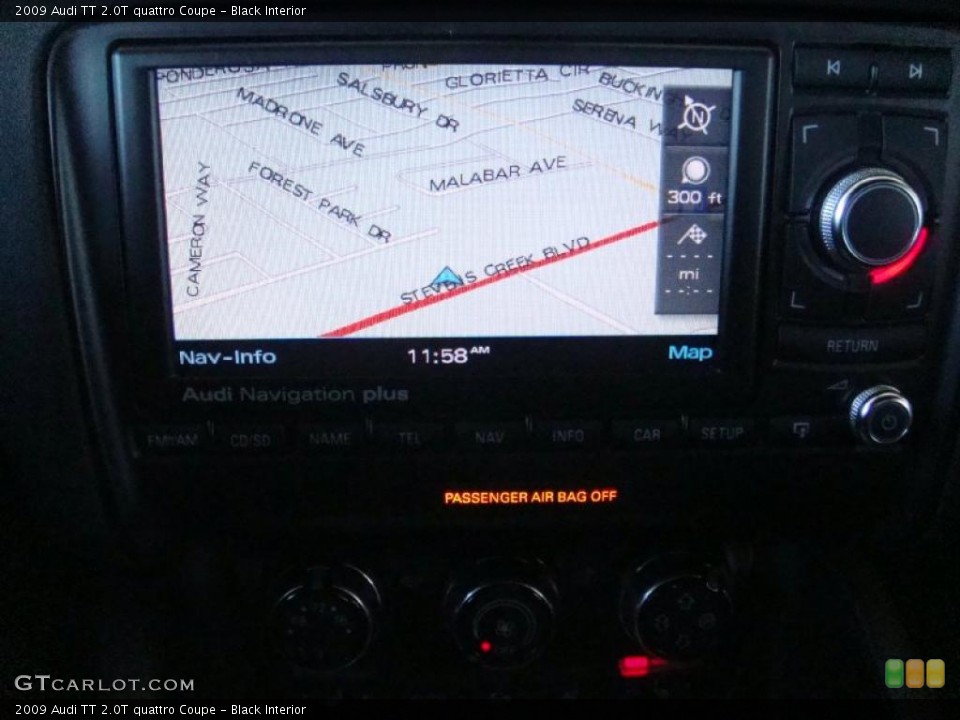 Black Interior Navigation for the 2009 Audi TT 2.0T quattro Coupe #44983554