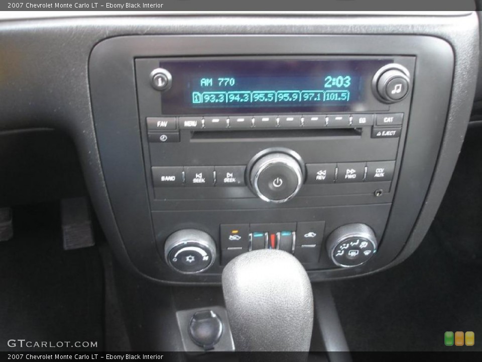 Ebony Black Interior Controls for the 2007 Chevrolet Monte Carlo LT #44985390