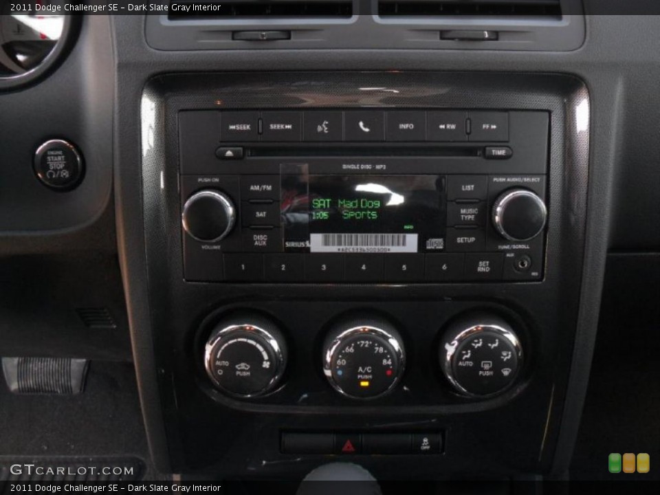 Dark Slate Gray Interior Controls for the 2011 Dodge Challenger SE #44989636