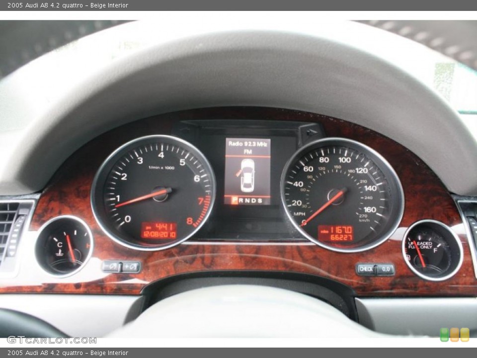 Beige Interior Gauges for the 2005 Audi A8 4.2 quattro #44991602