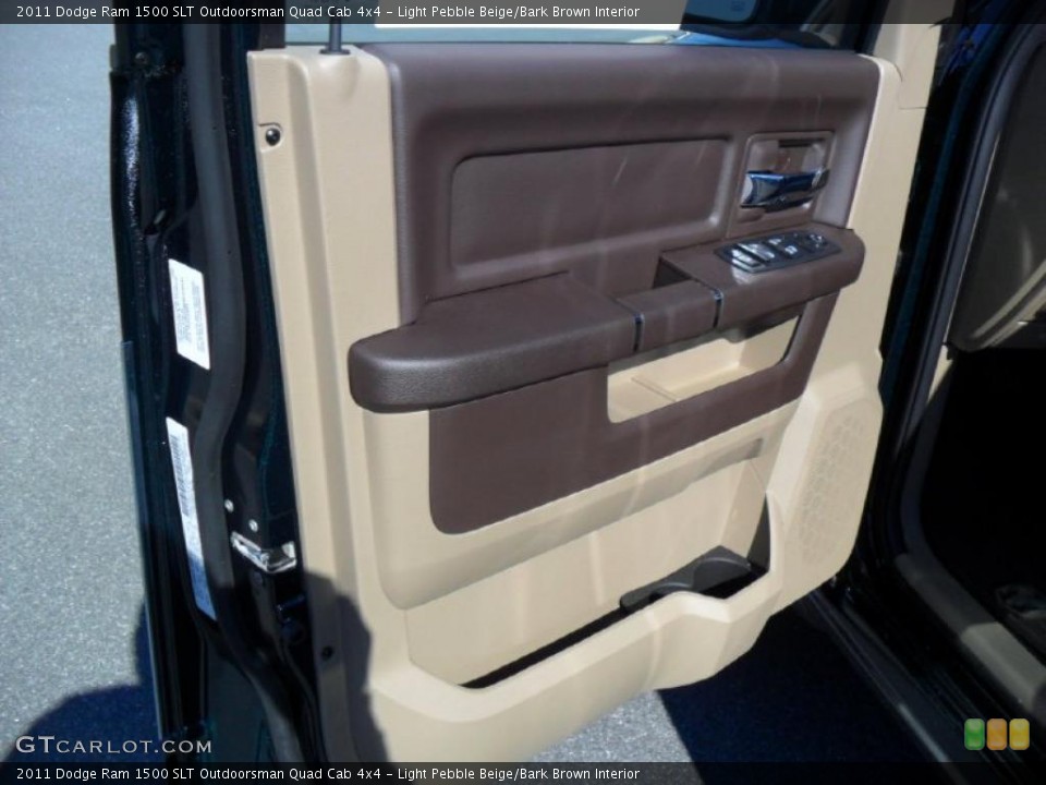 Light Pebble Beige/Bark Brown Interior Door Panel for the 2011 Dodge Ram 1500 SLT Outdoorsman Quad Cab 4x4 #44992522
