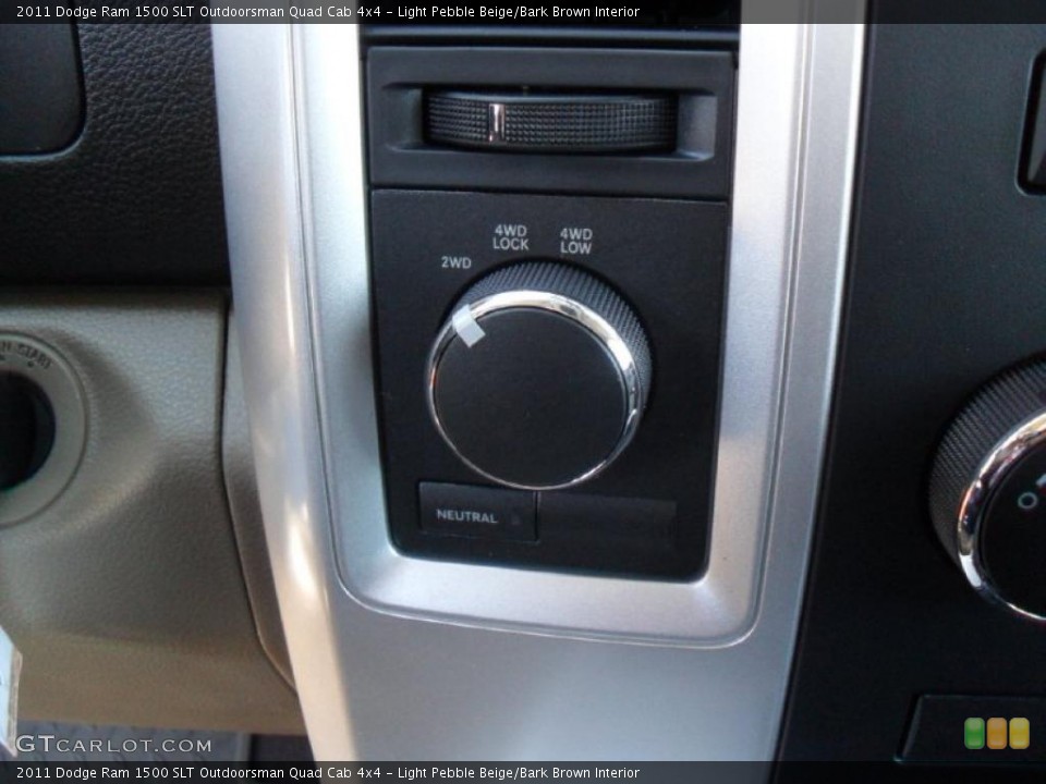 Light Pebble Beige/Bark Brown Interior Controls for the 2011 Dodge Ram 1500 SLT Outdoorsman Quad Cab 4x4 #44992554