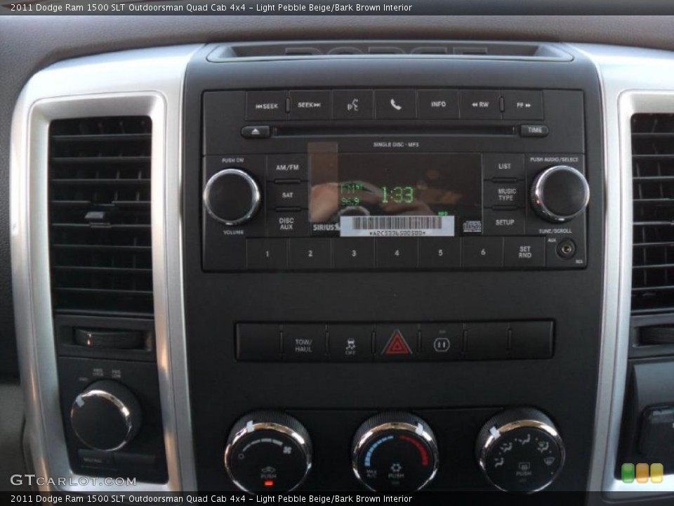 Light Pebble Beige/Bark Brown Interior Controls for the 2011 Dodge Ram 1500 SLT Outdoorsman Quad Cab 4x4 #44992570