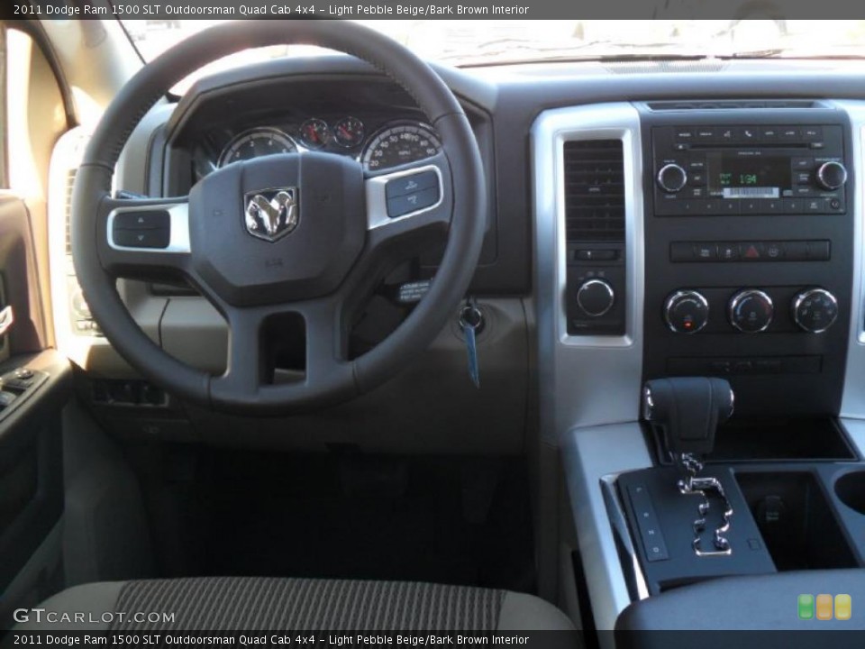 Light Pebble Beige/Bark Brown Interior Dashboard for the 2011 Dodge Ram 1500 SLT Outdoorsman Quad Cab 4x4 #44992638