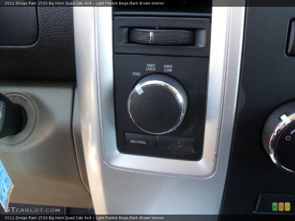 Light Pebble Beige/Bark Brown Interior Controls for the 2011 Dodge Ram 1500 Big Horn Quad Cab 4x4 #44993354