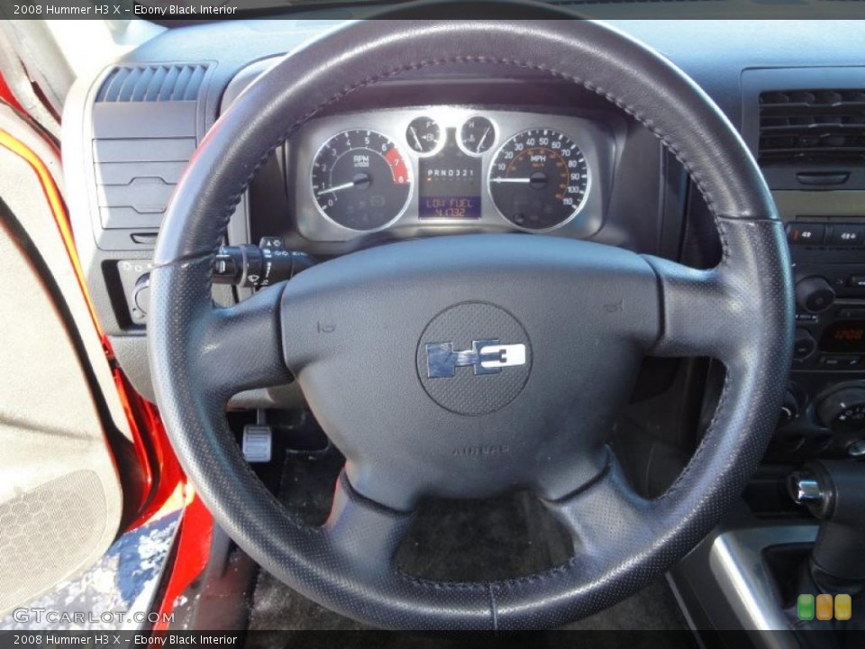 Ebony Black Interior Steering Wheel for the 2008 Hummer H3 X #44996066
