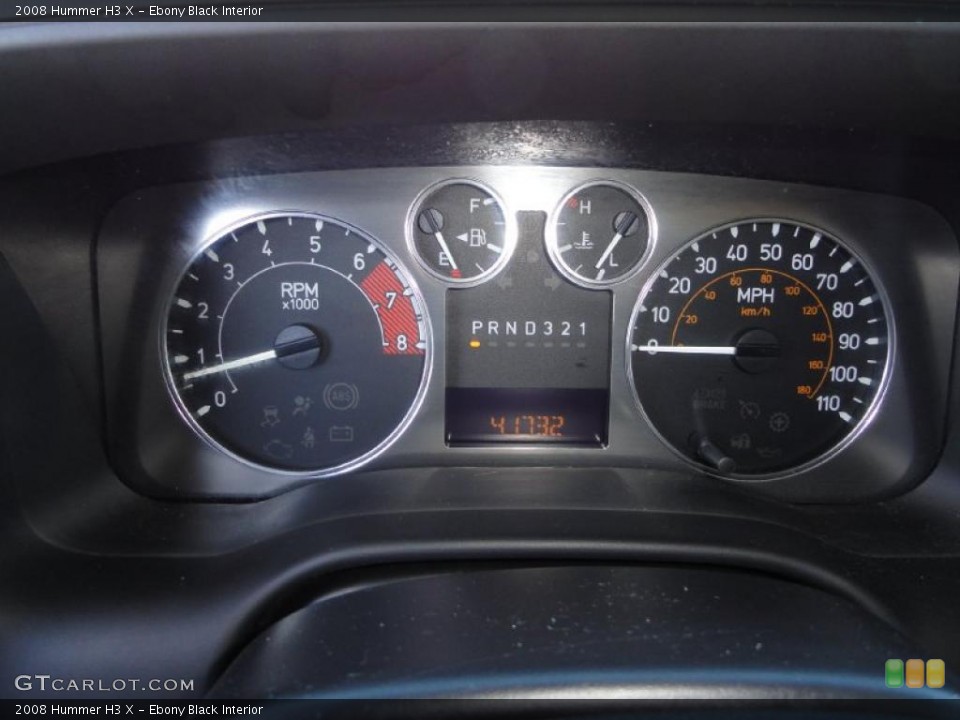 Ebony Black Interior Gauges for the 2008 Hummer H3 X #44996130