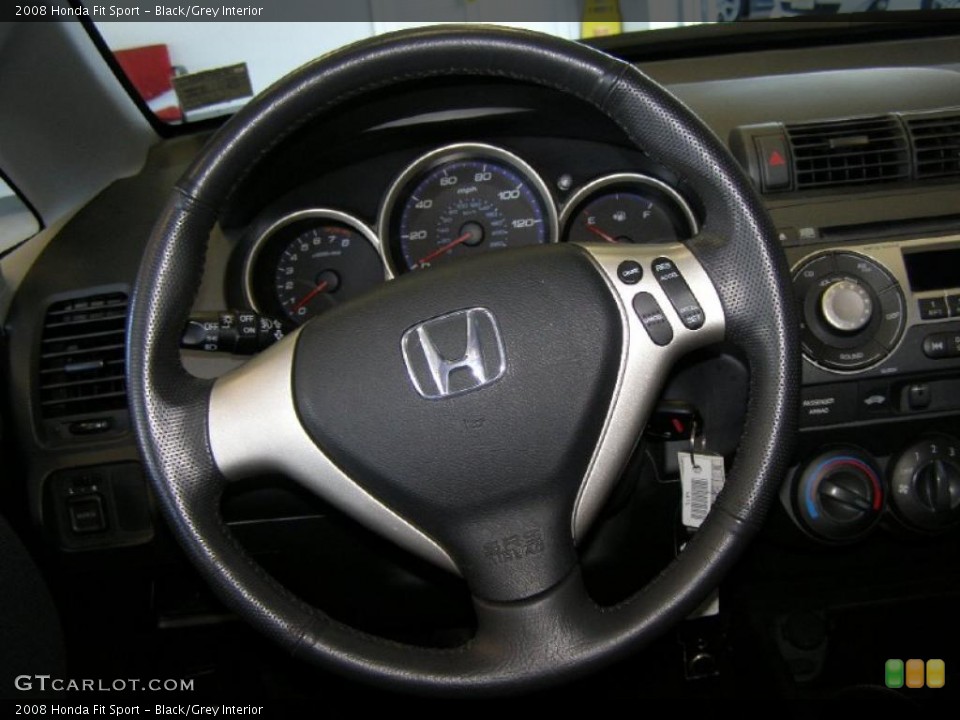 Black/Grey Interior Steering Wheel for the 2008 Honda Fit Sport #45000210