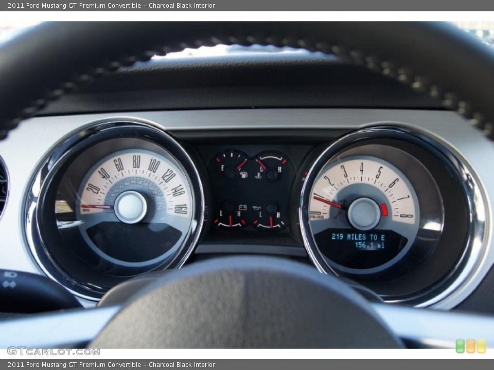 Charcoal Black Interior Gauges for the 2011 Ford Mustang GT Premium Convertible #45007596