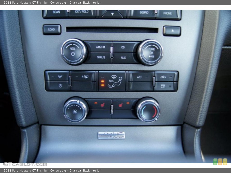 Charcoal Black Interior Controls for the 2011 Ford Mustang GT Premium Convertible #45007664