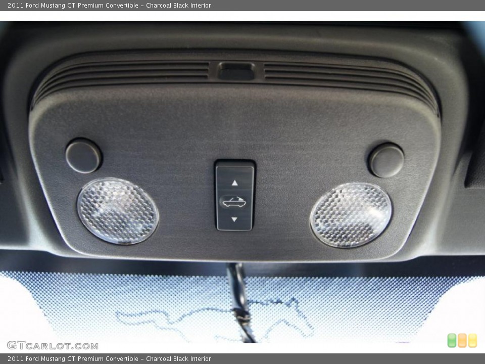 Charcoal Black Interior Controls for the 2011 Ford Mustang GT Premium Convertible #45007724