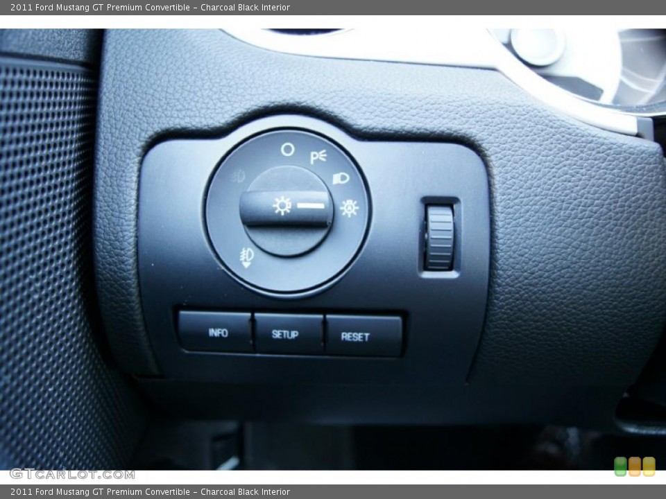 Charcoal Black Interior Controls for the 2011 Ford Mustang GT Premium Convertible #45007730