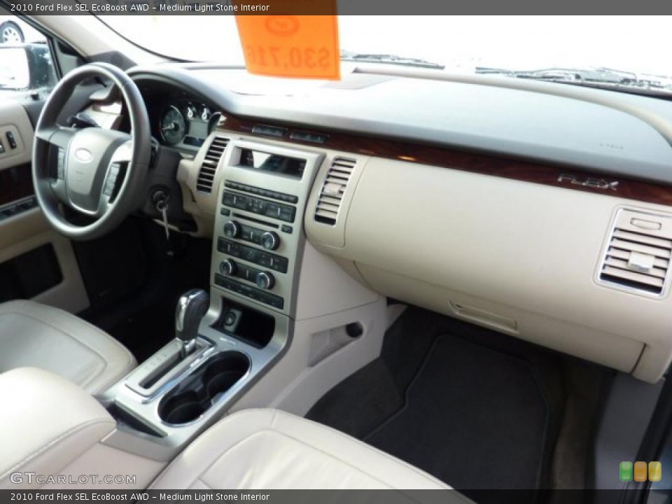 Medium Light Stone Interior Dashboard for the 2010 Ford Flex SEL EcoBoost AWD #45008549