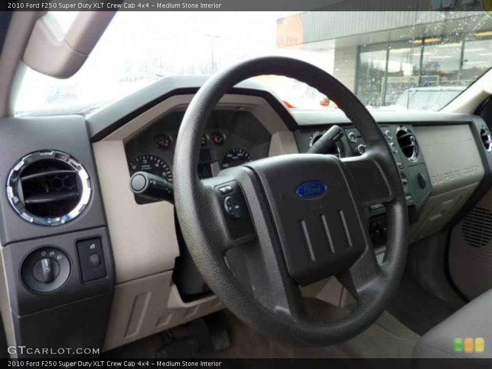 Medium Stone Interior Steering Wheel for the 2010 Ford F250 Super Duty XLT Crew Cab 4x4 #45008813