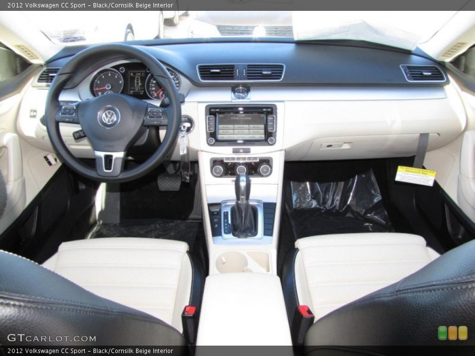 Black/Cornsilk Beige Interior Dashboard for the 2012 Volkswagen CC Sport #45015459