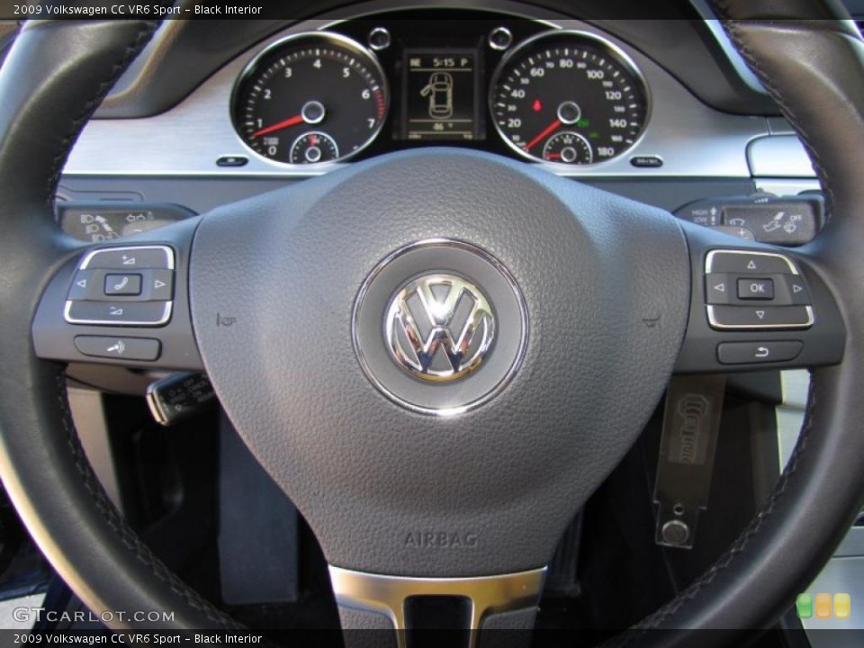 Black Interior Steering Wheel for the 2009 Volkswagen CC VR6 Sport #45016358
