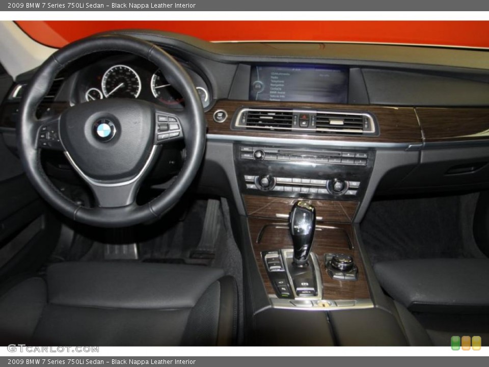 Black Nappa Leather Interior Dashboard for the 2009 BMW 7 Series 750Li Sedan #45022647