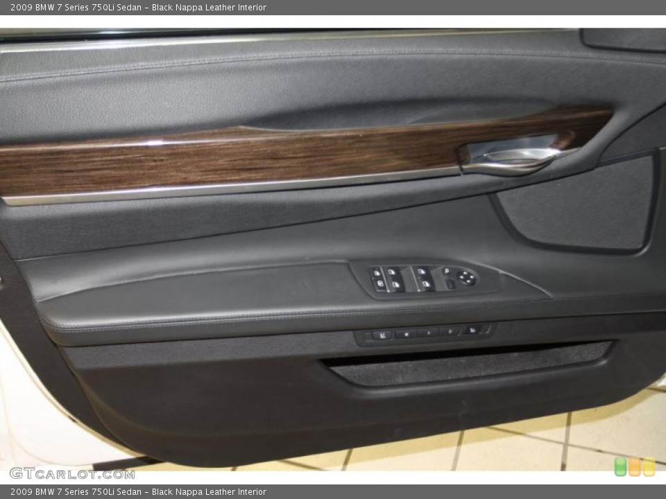 Black Nappa Leather Interior Door Panel for the 2009 BMW 7 Series 750Li Sedan #45023277