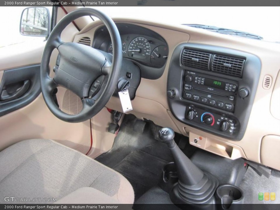 Medium Prairie Tan Interior Dashboard for the 2000 Ford Ranger Sport Regular Cab #45023573
