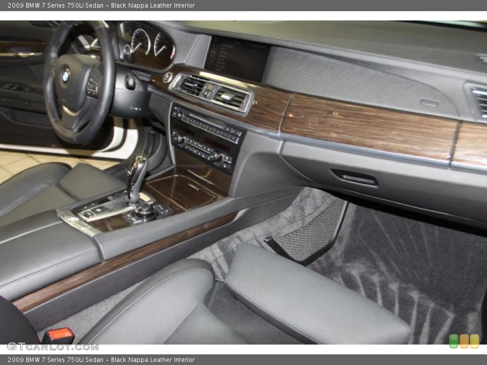 Black Nappa Leather Interior Dashboard for the 2009 BMW 7 Series 750Li Sedan #45023633