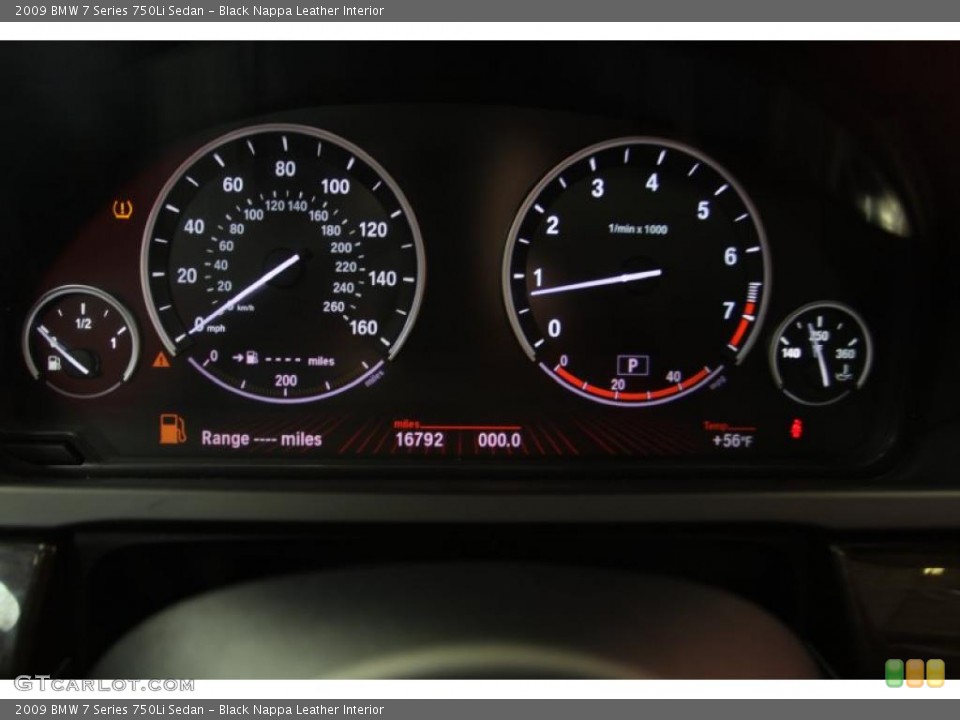 Black Nappa Leather Interior Gauges for the 2009 BMW 7 Series 750Li Sedan #45023737