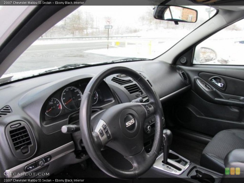 Ebony Black Interior Dashboard for the 2007 Chevrolet Malibu SS Sedan #45024886