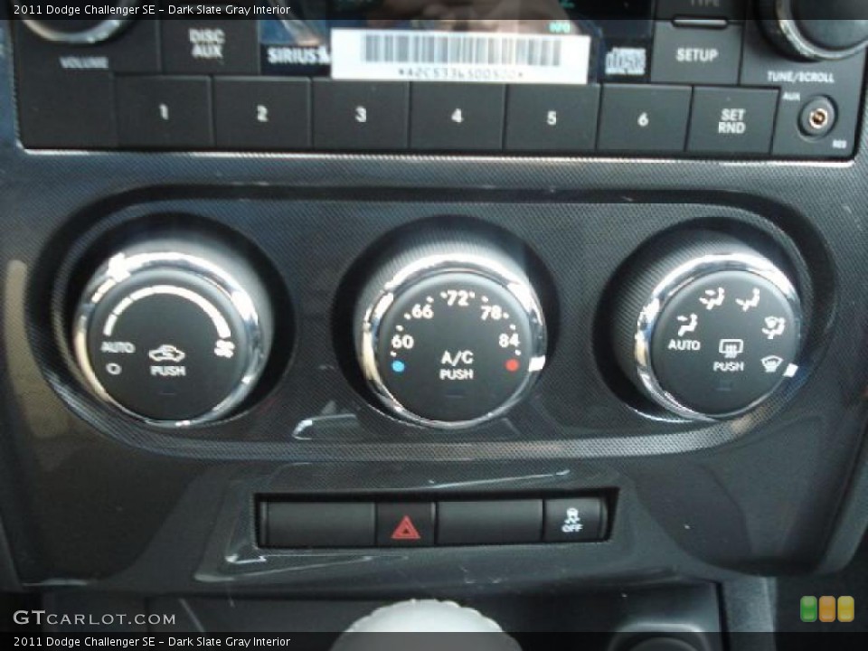 Dark Slate Gray Interior Controls for the 2011 Dodge Challenger SE #45028901