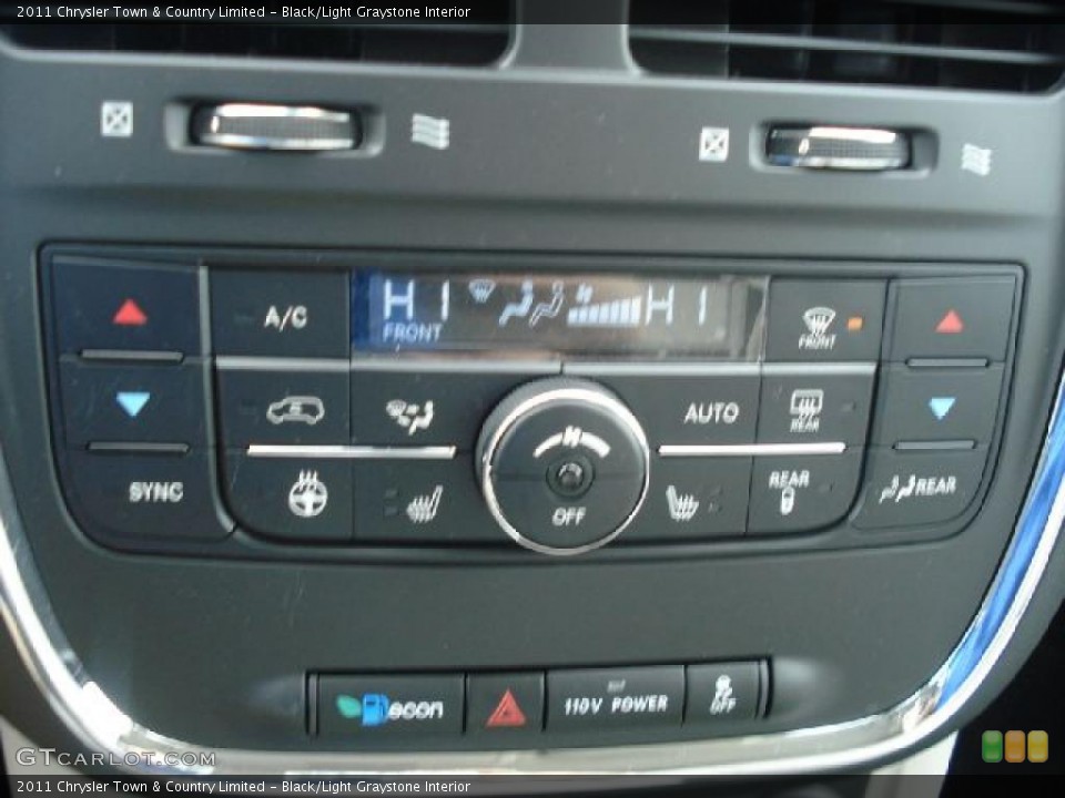 Black/Light Graystone Interior Controls for the 2011 Chrysler Town & Country Limited #45029141