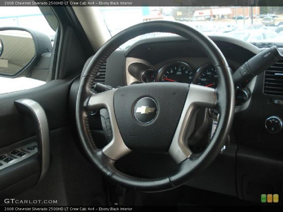 Ebony Black Interior Steering Wheel for the 2008 Chevrolet Silverado 2500HD LT Crew Cab 4x4 #45030727