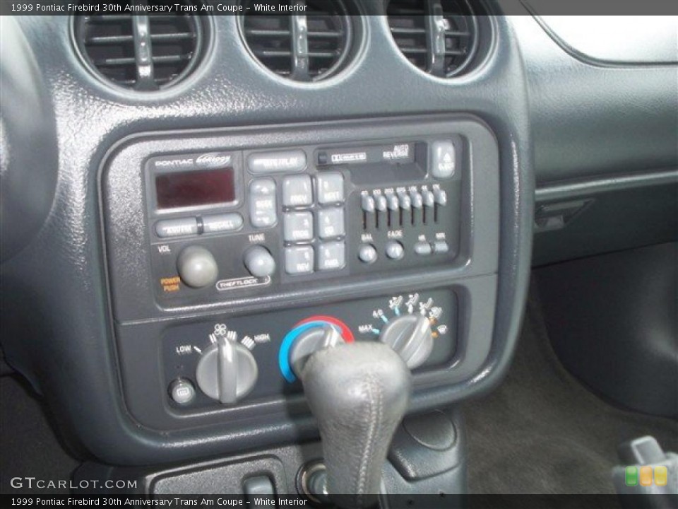 White Interior Controls for the 1999 Pontiac Firebird 30th Anniversary Trans Am Coupe #45036257