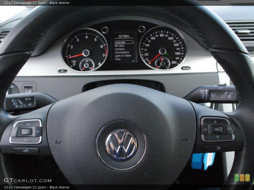 Black Interior Steering Wheel for the 2010 Volkswagen CC Sport #45036685