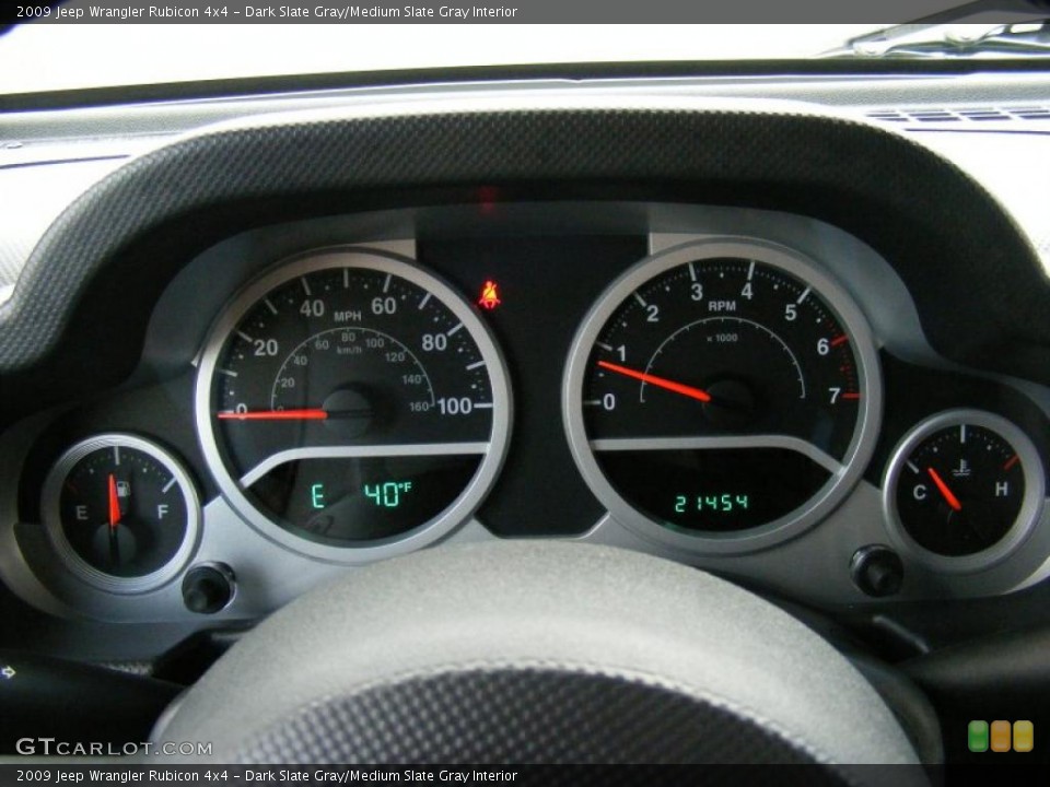 Dark Slate Gray/Medium Slate Gray Interior Gauges for the 2009 Jeep Wrangler Rubicon 4x4 #45048021