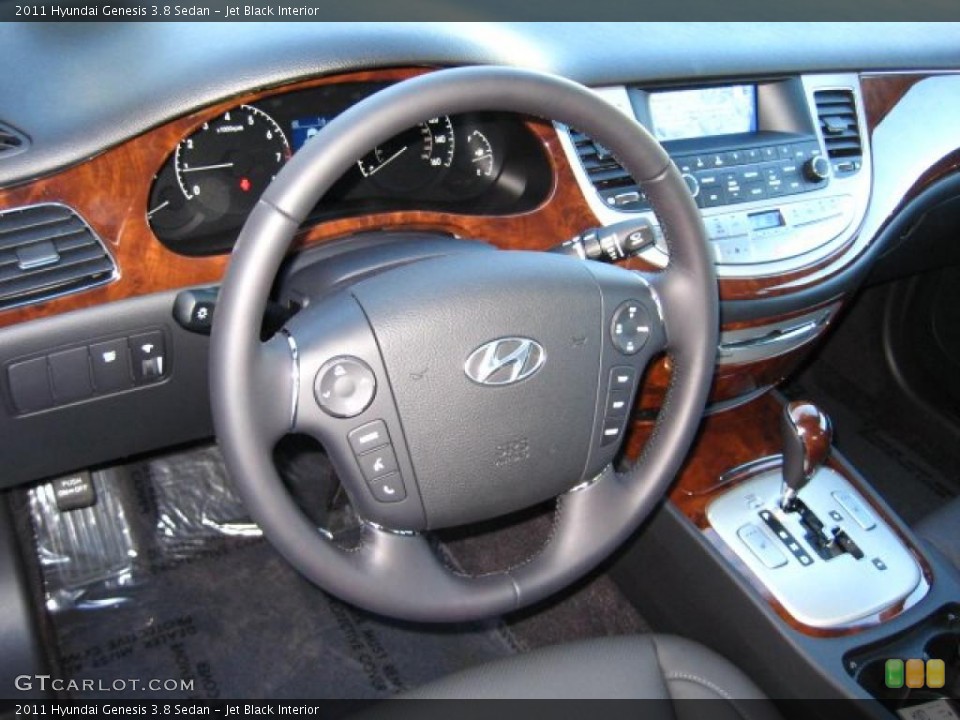 Jet Black Interior Steering Wheel for the 2011 Hyundai Genesis 3.8 Sedan #45048493