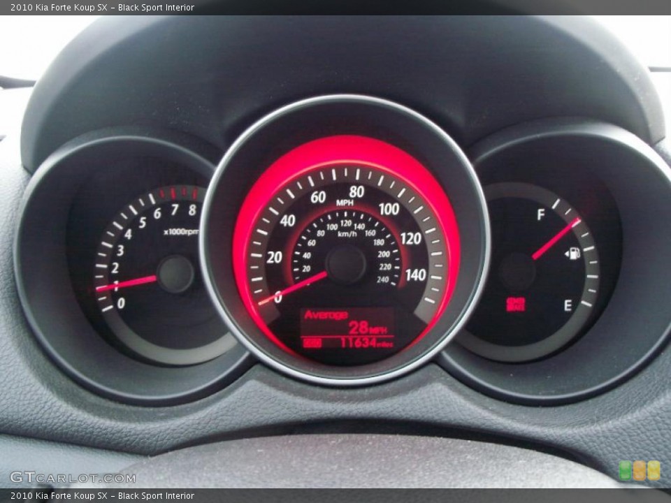 Black Sport Interior Gauges for the 2010 Kia Forte Koup SX #45052952