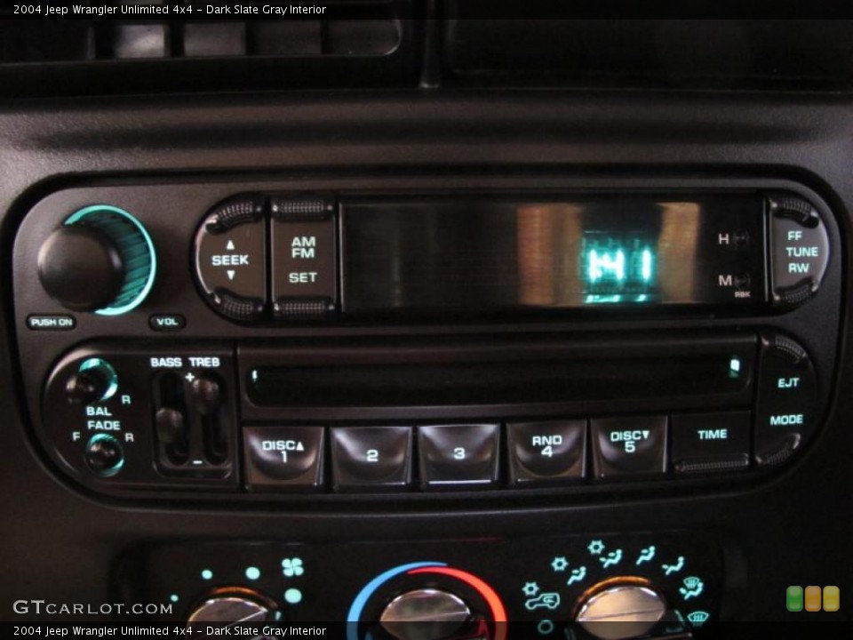 Dark Slate Gray Interior Controls for the 2004 Jeep Wrangler Unlimited 4x4 #45054453