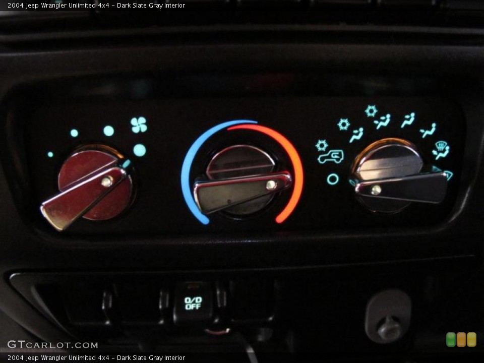 Dark Slate Gray Interior Controls for the 2004 Jeep Wrangler Unlimited 4x4 #45054473