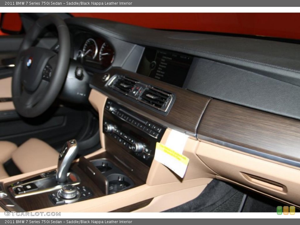 Saddle/Black Nappa Leather Interior Dashboard for the 2011 BMW 7 Series 750i Sedan #45064577