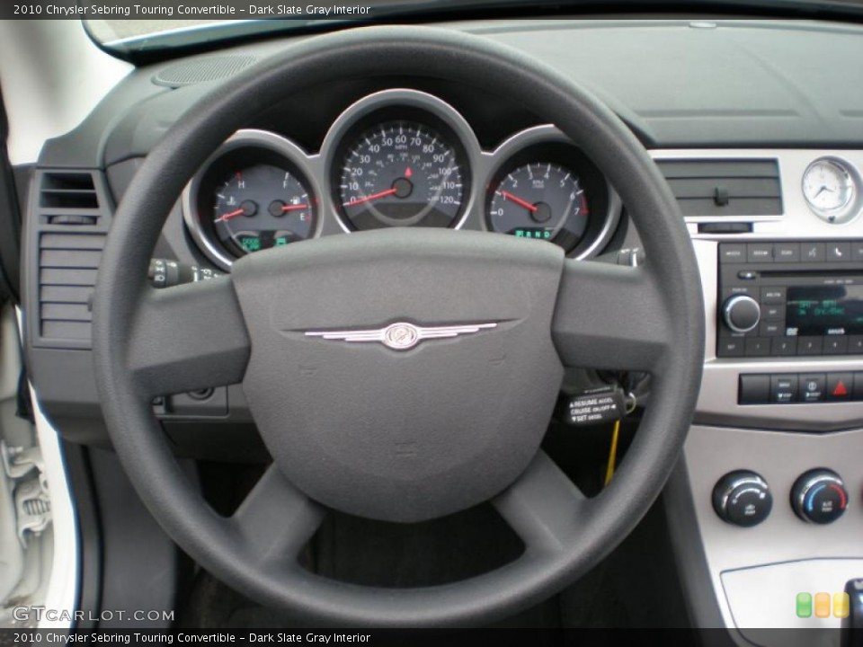 Dark Slate Gray Interior Steering Wheel for the 2010 Chrysler Sebring Touring Convertible #45064917