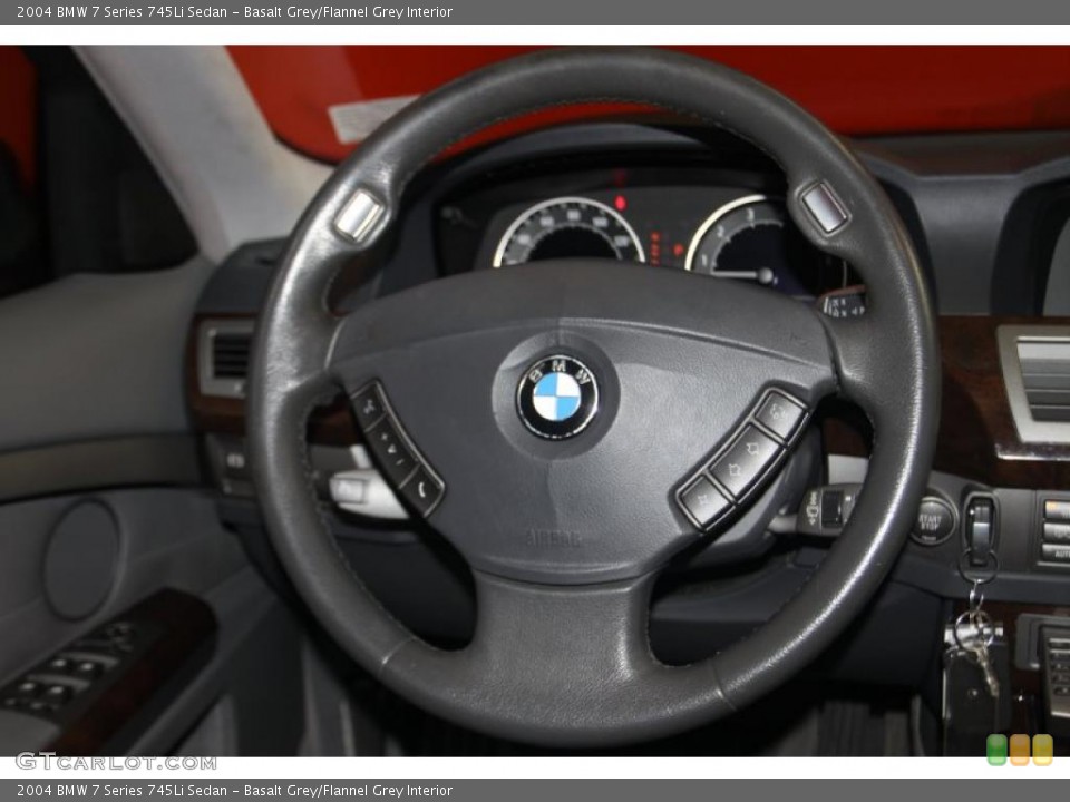 Basalt Grey/Flannel Grey Interior Steering Wheel for the 2004 BMW 7 Series 745Li Sedan #45072681