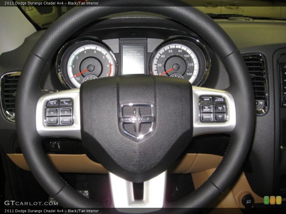 Black/Tan Interior Steering Wheel for the 2011 Dodge Durango Citadel 4x4 #45082901